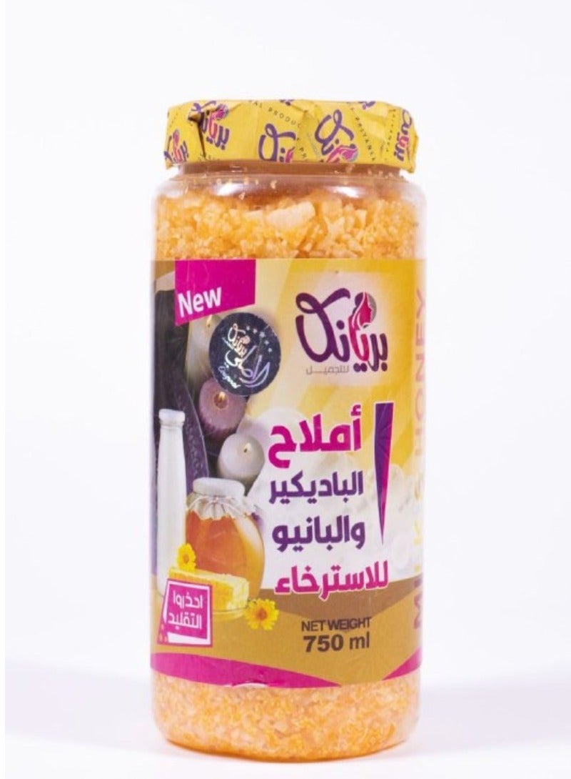 Relaxing pedicure and bath salts with a milk and honey scent, 750ml